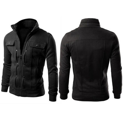 Men's Fleece Plain Jacket- Mexican Style- Black