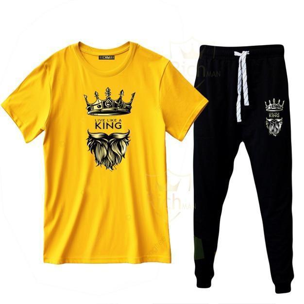 Men's Printed Tracksuit (King) Yellow