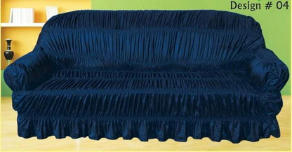 3 Pcs Jersey Self Textured Sofa Cover Set, 6 Seater