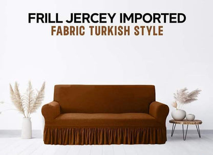 3 Pcs Jersey Self Textured Sofa Cover Set, 6 Seater