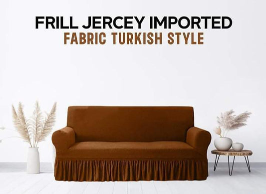3 Pcs Jersey Self Textured Sofa Cover Set, 6 Seater